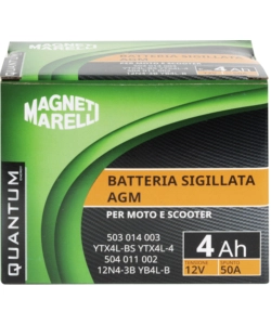 MAGNETI MARELLI BATTERIA MOTO E SCOOTER 4AH 12V 50A TECNOLOGIA AGM SIGILLATA POLO POSITIVO DESTRO